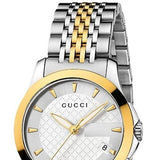 Gucci G Timeless Silver Dial Two Tone Steel Strap Watch For Women - YA126511 Authentic Buy Shop Now