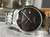 Tissot T Classic Le Locle Powermatic 80 Black Dial Silver Steel Strap Watch For Women - T41.1.483.53 Authentic Buy Shop Now