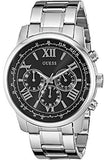 Guess Horizon Chronograph Quartz Black Dial Silver Steel Strap Watch For Men - W0379G1 Authentic Buy Shop Now