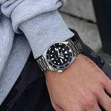Seiko 5 Sports Automatic Day Date Black Dial Silver Steel Strap Watch for Men - SRPD55K1 Authentic Buy Shop Now