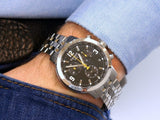 Tissot PRC 200 Chronograph Black Dial Silver Steel Strap Watch For Men - T114.417.11.057.00 Authentic Buy Shop Now