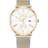 Tommy Hilfiger Jenna Quartz White Dial Two Tone Mesh Bracelet Watch for Women - 1782074 Authentic Buy Shop Now