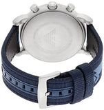 Emporio Armani Luigi Chronograph Quartz Blue Dial Blue Nylon Strap Watch For Men - AR1949 Authentic Buy Shop Now