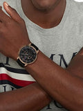 Tommy Hilfiger Luca Chronograph Black Dial Black Rubber Strap Watch For Men - 1710491 Authentic Buy Shop Now