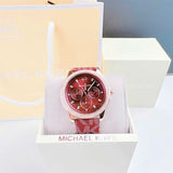 Michael Kors Tibby Multifunction Red Dial Red Leather Strap Watch For Women - MK2967 Authentic Buy Shop Now