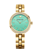 Swarovski Daytime Crystals Turquoise Dial Gold Steel Strap Watch for Women - 5182212