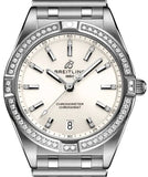 Breitling Chronomat 32 Diamonds White Dial Silver Steel Strap Watch for Women - A77310591A1A1 Authentic Buy Shop Now