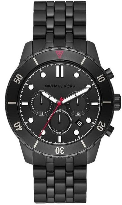 Michael Kors Cunningham Chronograph Black Dial Black Steel Strap Watch For Men - MK8965 Authentic Buy Shop Now