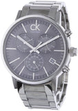 Calvin Klein Post Minimal Chronograph Black Dial Silver Steel Strap Watch for Men - K7627161 Authentic Buy Shop Now