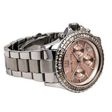 Michael Kors Everest Chronograph Gold Dial Silver Steel Strap Watch For Women - MK5870 Authentic Buy Shop Now