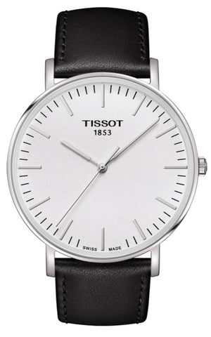 Tissot T Classic Everytime Large White Dial Black Leather Strap Watch For Men - T109.610.16.031.00 Authentic Buy Shop Now