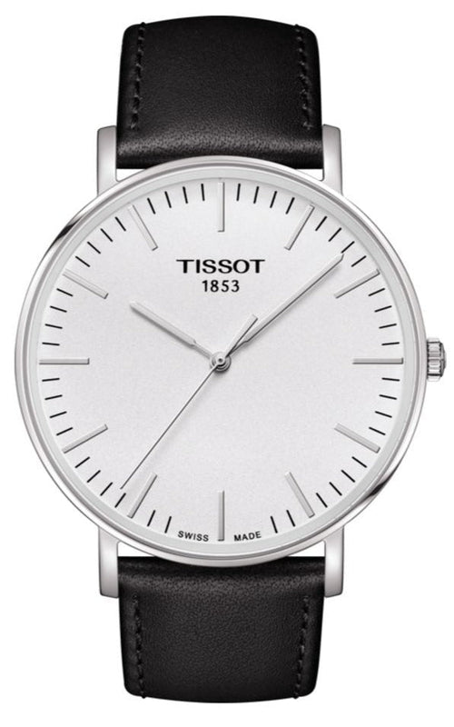 Tissot T Classic Everytime Large White Dial Black Leather Strap Watch For Men - T109.610.16.031.00 Authentic Buy Shop Now