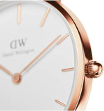 Daniel Wellington Classic Petite Melrose White Dial Rose Gold Mesh Bracelet Watch For Women - DW00100163 Authentic Buy Shop Now