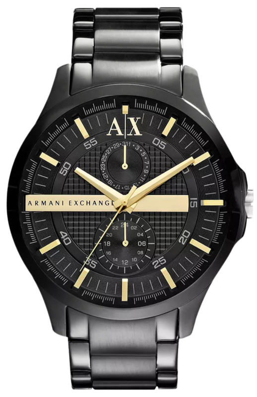 Armani Exchange Hampton Chronograph Black Dial Black Steel Strap Watch For Men - AX2121 Authentic Buy Shop Now
