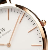 Daniel Wellington Classic Somerset White Dial Blue Leather Strap Watch For Men - DW00100121 Authentic Buy Shop Now