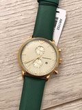 Emporio Armani Chronograph Champagne Dial Green Leather Strap Watch For Men - AR1722 Authentic Buy Shop Now