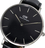 Daniel Wellington Petite Sheffield Black Dial Black Leather Strap Watch For Women - DW00100180 Authentic Buy Shop Now