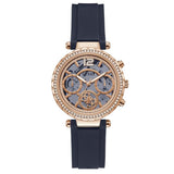 Guess Solistice Diamonds Roe Gold Dial Black Rubber Strap Watch for Women - GW0484L2 Authentic Buy Shop Now