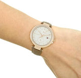 Tommy Hilfiger Angela Quartz Silver Dial Brown Leather Strap Watch for Women - 1782125 Authentic Buy Shop Now