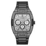 Guess Phoenix Multifunction Crystals Silver Dial Black Steel Strap Watch For Men - GW0094G3 Authentic Buy Shop Now