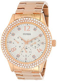 Guess Bedazzle Diamonds Silver Dial Rose Gold Steel Strap Watch For Women - W1097L3 Authentic Buy Shop Now
