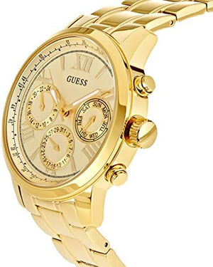 Guess Sunrise Chronograph Gold Dial Gold Steel Strap Watch For Women - W0330L1 Authentic Buy Shop Now