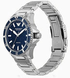 Emporio Armani Meccanico Automatic Blue Dial Silver Steel Strap Watch For Men - AR60059 Authentic Buy Shop Now