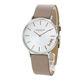 Coach Perry Silver Dial Light Brown Leather Strap Watch for Women - 14503119 Authentic Buy Shop Now
