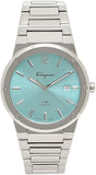 Salvatore Ferragamo F-80 Classic Tiffany Blue Dial Silver Steel Strap Watch for Men - SFDT02323 Authentic Buy Shop Now