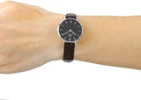 Daniel Wellington Classic Petite York Black Dial Brown Leather Strap Watch For Women - DW00100238 Authentic Buy Shop Now