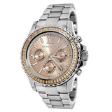 Michael Kors Everest Chronograph Gold Dial Silver Steel Strap Watch For Women - MK5870 Authentic Buy Shop Now