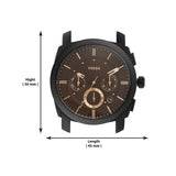 Fossil Machine Chronograph Black Dial Black Leather Strap Watch for Men - FS5586 Authentic Buy Shop Now