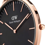 Daniel Wellington Bristol Black Dial Brown Leather Strap Watch For Men - DW00100125 Authentic Buy Shop Now