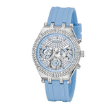 Guess Heiress Diamonds Blue Dial Blue Rubber Strap Watch for Women - GW0407L1 Authentic Buy Shop Now