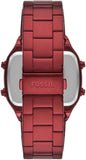 Fossil Retro Analog-Digital Black Dial Red Steel Strap Watch for Men - FS5897 Authentic Buy Shop Now