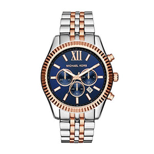 Michael Kors Lexington Blue Dial Two Tone Steel Strap Watch for Men - MK8412 Authentic Buy Shop Now