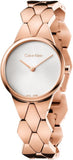 Calvin Klein Snake Silver Dial Rose Gold Steel Strap Watch For Women - K6E23646 Authentic Buy Shop Now