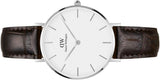 Daniel Wellington Classic Petite York White Dial Black Leather Strap Watch For Women - DW00100188 Authentic Buy Shop Now
