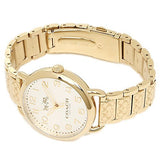 Coach Delancey Classic White Dial Gold Steel Strap Watch for Women - 14502261 Authentic Buy Shop Now
