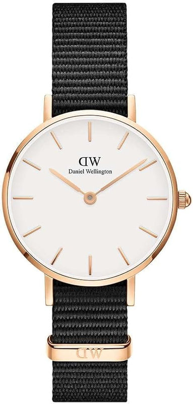 Daniel Wellington Classic Petite Cornwall White Dial Black NATO Strap Watch For Women - DW00100251 Authentic Buy Shop Now