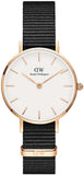 Daniel Wellington Classic Petite Cornwall White Dial Black NATO Strap Watch For Women - DW00100251 Authentic Buy Shop Now