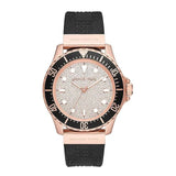 Michael Kors Everest Analog Rose Gold Dial Black Silicone Strap Watch For Women - MK7358 Authentic Buy Shop Now