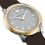 Versace V-Urban Quartz Grey Dial Brown Leather Strap Watch for Men - VELQ00219 Authentic Buy Shop Now