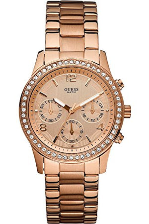 Guess Mini Spectrum Quartz Rose Gold Dial Rose Gold Steel Strap Watch For Women - W0122L3 Authentic Buy Shop Now