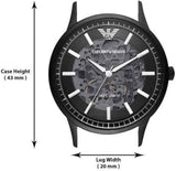 Emporio Armani Meccanico Automatic Black Dial Black Leather Strap Watch For Men - AR60042 Authentic Buy Shop Now