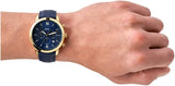 Fossil Neutra Chronograph Blue Dial Blue Leather Strap Watch for Men - FS5790 Authentic Buy Shop Now