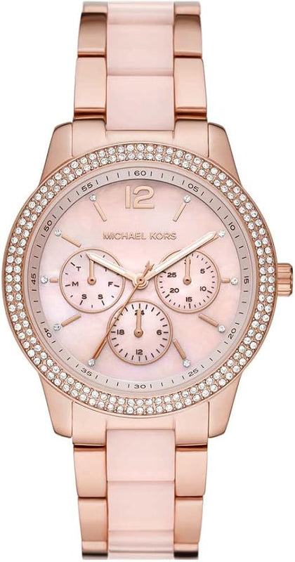 Michael Kors Tibby Multifunction Rose Gold Dial Rose Gold Steel Strap Watch For Women - MK6928 Authentic Buy Shop Now