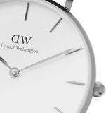 Daniel Wellington Classic Petite York White Dial Black Leather Strap Watch For Women - DW00100188 Authentic Buy Shop Now