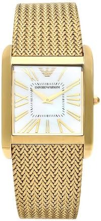 Emporio Armani Mother of Pearl Dial Gold Mesh Bracelet Watch For Men - AR2016 Authentic Buy Shop Now