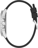 Guess King Quartz Crystals Silver Dial Black Silicone Strap Watch For Men - GW0537G1 Authentic Buy Shop Now